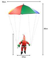 Décoration de Noël suspendue en forme de parachute du Père Noël, LED multicolores, fonctionne sur piles avec télécommande