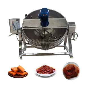 Electric Stewed Meat Pot / Electric Jacketed Kettle / Automatic Pot Mixer Double Tilting Jacketed Kettle