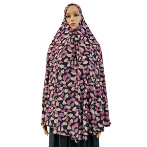 حجاب نسائي طويل من Khimar, حجاب نسائي طويل من قطعة واحدة مزين بالورود والترتر ، وشاح طويل XL باللون التايلاندي ، شال على شكل دبي ، ملابس إسلامية - Product Image 6