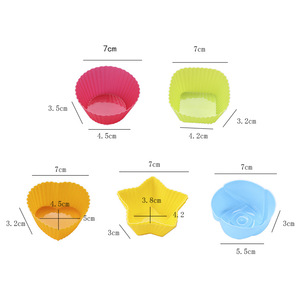 Tasse Mafen jetable en <span class=keywords><strong>silicone</strong></span> ronde, étoile, coeur carré, rose, 7cm, <span class=keywords><strong>moule</strong></span> à gâteau, <span class=keywords><strong>moule</strong></span> à tarte aux œufs - Product Image 4