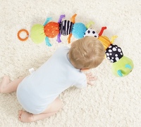 Giocattolo Musicale Multicolore a Forma di Bruco per Neonati, Morbido Peluche Sensoriale in Cotone con Design a Righello, Sonagli e Campanelli, Tipo Pecora, Unisex, per Compleanno