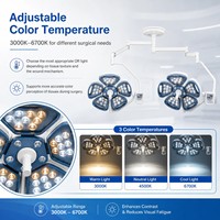 Lampe chirurgicale suspendue au plafond à 5 pétales et 45 LED, CRI avancé Ra 85+, pour chirurgie ORL et dentaire, approvisionnement en gros