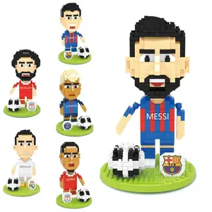 2024 New Self Assemble Sport Football Player Messi Mini Action Figure Connecting Micro Building Block Set Minifigs Bricks Toys
