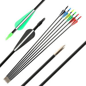 Flechas extraordinarias de fibra de vidrio de 7 mm con punta exterior y plumas para caza, arco recurvo y práctica de tiro con arco. - Product Image 1