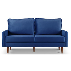 HMS 69 blu velluto Chesterfield divano 3 posti contemporanea soggiorno mobili marrone scuro gambe spugna riempimento per salotti - Product Image 6