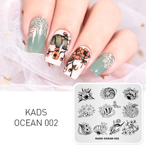 Plaque de tamponnage pour ongles Marine Ocean Rectangle, 10 motifs, en acier inoxydable, avec image douce, logo personnalisé pour salon de manucure - Product Image 3