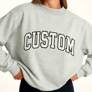 Pull-over réversible en molleton 100 % coton de qualité supérieure, style universitaire, col montant, pour femme, idéal pour le Pilates, le yoga et les loisirs hivernaux – Personnalisation OEM - Product Image 1