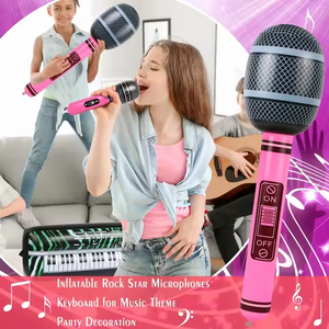 Bán buôn trẻ em Đảng PVC Inflatable nhạc cụ thổi lên Microphone các loại màu sắc Inflatable Microphone - Product Image 4