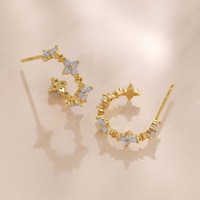 Nagosa 925 argent sterling femmes boucles d'oreilles or vermeil 18k 14k laiteux nano trèfle à quatre feuilles lvy fleur huggie cerceaux