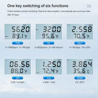 Moniteur de qualité de l'eau Wifi 6 en 1 Analyseur numérique de l'eau PH EC TDS SEL G.S Température Application Surveillance à distance en ligne