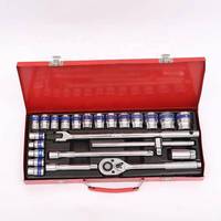 Nouvel ensemble d'outils à main Steeltreks, vente en gros, 24 pièces, clé à douille 1/2 po, coffret en fer, traitement noir