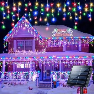 Guirlandes lumineuses LED avec 8 modes IP44 pour Noël, mariage, fête, famille, rideau, lumières en forme de glaçons - Product Image 5
