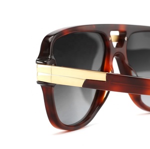 2024 Top Selling <b>Trendy</b> Double Bridge UV400 <b>Sunglasses</b> Luxury Polarized TAC Lenses White Green Women Men Acetate Custom Logo - Product Image 4