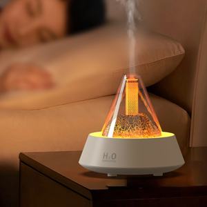 Difusor de Aceites Esenciales Único, Difusor de Aroma de Lava Volcánica, Luz Nocturna LED Colorida, Mini Difusor Portátil de 80 ml con Luz de Vela - Product Image 2