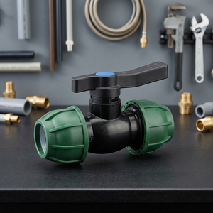 Vanne à boisseau sphérique à compression pour tuyau d'irrigation, vanne d'arrêt d'eau en plastique avec levier, joint en PTFE, commande manuelle, personnalisable OEM - Product Image 3