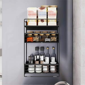 Étagère de rangement magnétique en fer pour réfrigérateur, type autoportant, étanche, moderne, pour cuisine, à un seul niveau - Product Image 2