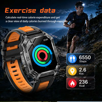 Nouvelle montre connectée AK115, 2,01 pouces, étanche IP68, batterie longue durée 1400 mAh, lampe torche LED, suivi sportif, surveillance de la santé et du sommeil, ODM