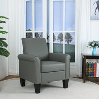 Fauteuil moderne rembourré en similicuir de 29 pouces de large pour chambre à coucher, hôtel, appartement
