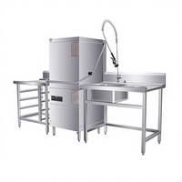 Lave-vaisselle professionnel à capot automatique en acier inoxydable 380V, très demandé