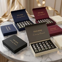 Boîtes rigides en carton personnalisées pour flacons cosmétiques de 2 ml/10 ml/20 ml, impression quadricolore, gaufrage, fermeture magnétique pour 10 flacons