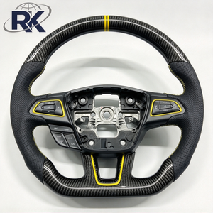Volant sport de luxe à 3 branches en cuir et fibre de carbone personnalisé à bas <span class=keywords><strong>prix</strong></span> avec palettes de changement de vitesse pour <span class=keywords><strong>Focus</strong></span> MK3 ST <span class=keywords><strong>RS</strong></span> 2012-2018 - Product Image 4