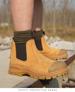 ZGL601 mode <span class=keywords><strong>chelsea</strong></span> bottes décontractées pas de dentelle femmes botte de sécurité jaune <span class=keywords><strong>Nubuck</strong></span> cuir acier orteil travail hommes travail bottes de sécurité - Product Image 2