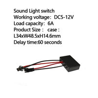 Contrôleur automatique de lumière d'escalier 12V capteur activé par le son 5V6A interrupteur de gradation interrupteur de lumière avec fonctions de contrôle du son