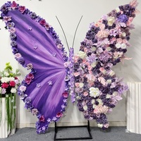 Toile de fond pour mariage Arche de fleurs Décor de boutique Fleurs artificielles Rangée Papillon Arche de fleurs pour mariage