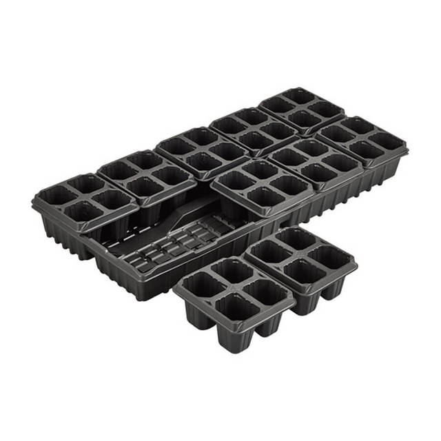 48 Cells Trays 4 Holes Germination Starter Nursery PS Seedling Microgreen Seed Tray