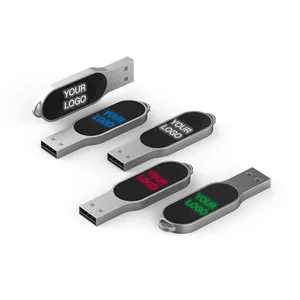 Khuyến mại ý tưởng sản phẩm kinh doanh Bạc USB Flash Drive biểu tượng tùy chỉnh màn hình LED hiển thị tốc độ cao TOP một lớp chip