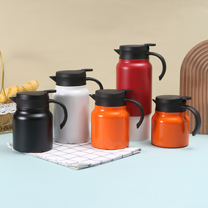 Tetera aislada personalizada de acero inoxidable de 800ml y <span class=keywords><strong>1000ml</strong></span>, termo de café al vacío de doble pared con infusor y mango - Product Image 3