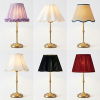 Lampe de table vintage personnalisable sans fil rechargeable à LED avec abat-jour plissé pour chambre à coucher, hôtel, décoration de mariage