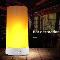 Lampe de cheminée LED rechargeable par USB Éclairage de nuit moderne intérieur/extérieur Lampe à flamme de feu Contrôle par capteur Dimmable Blanc chaud