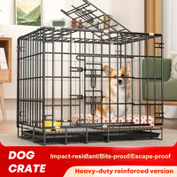 Cage pliable robuste anti-morsure pour animaux de compagnie avec tiroir coulissant, anti-collision, durable, sans assemblage, pour chats et chiens