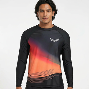 Chemise unisexe à manches longues anti-UV, imprimée par transfert thermique, dégradé de couleurs, respirante, séchage rapide, polyester/nylon - Product Image 1