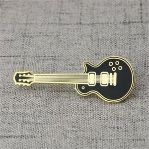 Musikalische Musik Hinweis Geschenk Emaille Souvenir Gold Metall Instrument Brosche Band E-Gitarre Bass Violine Noten Rock Badge Pin - Product Image 6