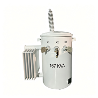 Transformateur immergé dans l'huile monophasé monté sur poteau 25 50 75 100 167 kVA 13800 V 19920 V 120/240 V ANSI 60 Hz Refroidissement ONAN