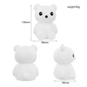 Mini lampe de nuit en silicone en forme de lapin, commande tactile, changement de couleur blanc, alimentée par batterie, lampe décorative, 130mm, 92g - Product Image 1