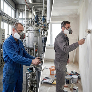 Respirador de media cara económico 6200 M con certificación CE, filtro doble de silicona reemplazable para productos químicos de pintura en aerosol y barnizado - Product Image 5