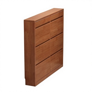 Scarpiera Moderna Ultra Sottile in Legno Massello con Apertura a Ribalta, Mobile Contenitore per Scarpe da Ingresso, Stile Salvaspazio per Piccoli Ambienti, Scarpiera Semplice per Uso Domestico - Product Image 5