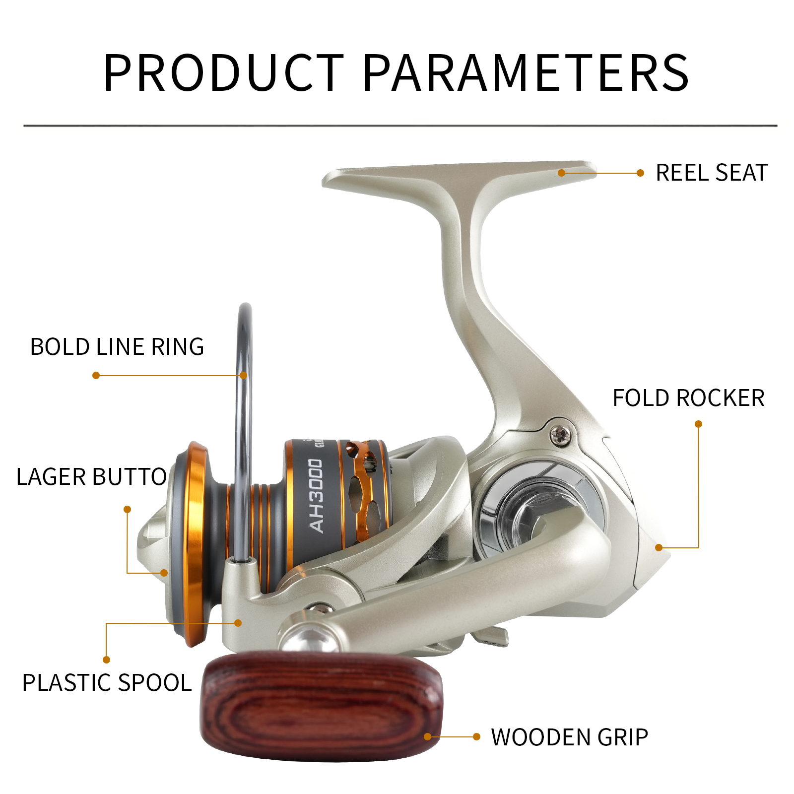 5.2.1 fishing reel specs Rooblinos AH 5.2:1 Metal & Nylon Spinning Reel for Sea Stream & River  Fishing-Left Hand Anti-Reverse System