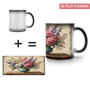 Mug en céramique 11oz noir givré, impression photo sensible à la chaleur, tasse cadeau - Product Image 4