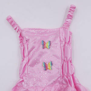 Nouvel ensemble robe de <span class=keywords><strong>princesse</strong></span> rose pour filles, robe en satin et tulle avec chaussures à nœud arc-en-ciel, costume de fête pour enfants - Product Image 3