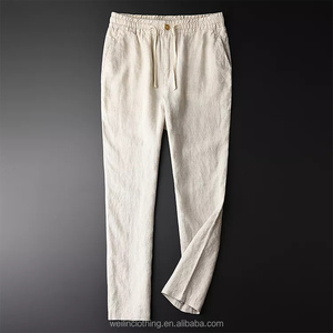 <span class=keywords><strong>Pantaloni</strong></span> a fondo Casual personalizzati <span class=keywords><strong>Slim</strong></span> Fit <span class=keywords><strong>pantaloni</strong></span> di <span class=keywords><strong>lino</strong></span> di cotone traspirante per gli uomini - Product Image 1