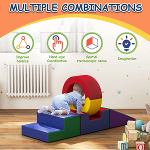 Structure de jeu d'escalade intérieure pour la petite enfance, en mousse EVA, forme géométrique, unisexe, jouet d'intégration sensorielle pour tout-petits - Product Image 4