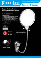 360 Degree Rotation Bathroom Makeup Mirror Powerful Suction Cup 8X 10X Magifying Vanity Mirror Lighted Makeup Mirror