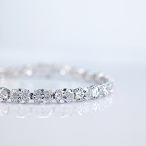 IGI Certified VVS1 VVS2 HPHT Lab Grown Diamond 14k 18k White Gold Oval Tennis <b>Bracelet</b> Fashion Jewelry - Product Image 3