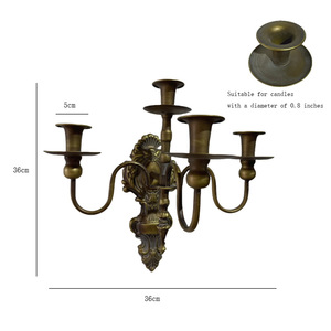 American Retro Copper <b>Wall</b> Mount Candle Holder Multi Head E14 Bulb Home Decor <b>Lighting</b> - Product Image 4
