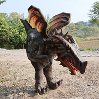 Costume de dragon/dinosaure réaliste grandeur nature personnalisé avec ailes métalliques pour adultes, idéal pour les aventures en intérieur/extérieur, centres commerciaux et écoles