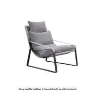 Chaise Selle de Luxe Léger Style Italien Moderne Minimaliste Nordique avec Accoudoirs en Métal pour Salon, Chambre, Bureau, Balcon